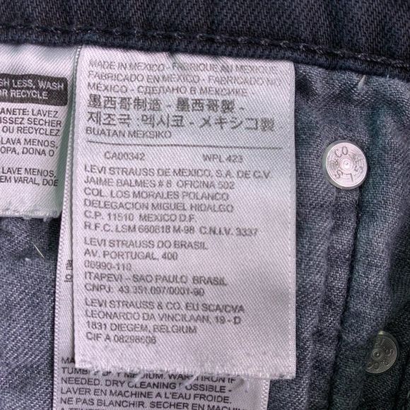 Mens Levi's Black Tall Destroy Jeans Stretch Size 32 x 34 0433 - Picture 10 of 11